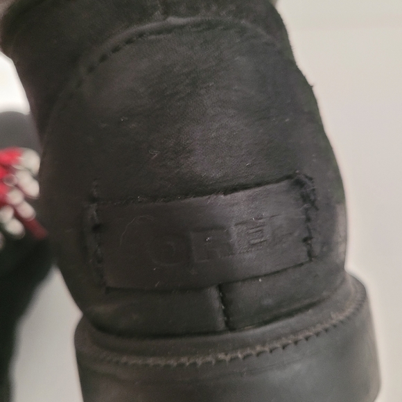 SOREL Ainsley Hiking Boot Black 9.5 Waterproof  Leather Grunge Combat Outdoor - Picture 6 of 12